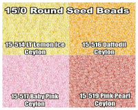 15/0 Miyuki Round Seed Beads 8.2g 15-0514, 15-0516, 15-0517, 15-0519 - The Argus Collection