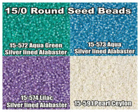 15/0 Miyuki Round Seed Beads 8.2g 15-0572, 15-0573, 15-0574, 15-0591 - The Argus Collection