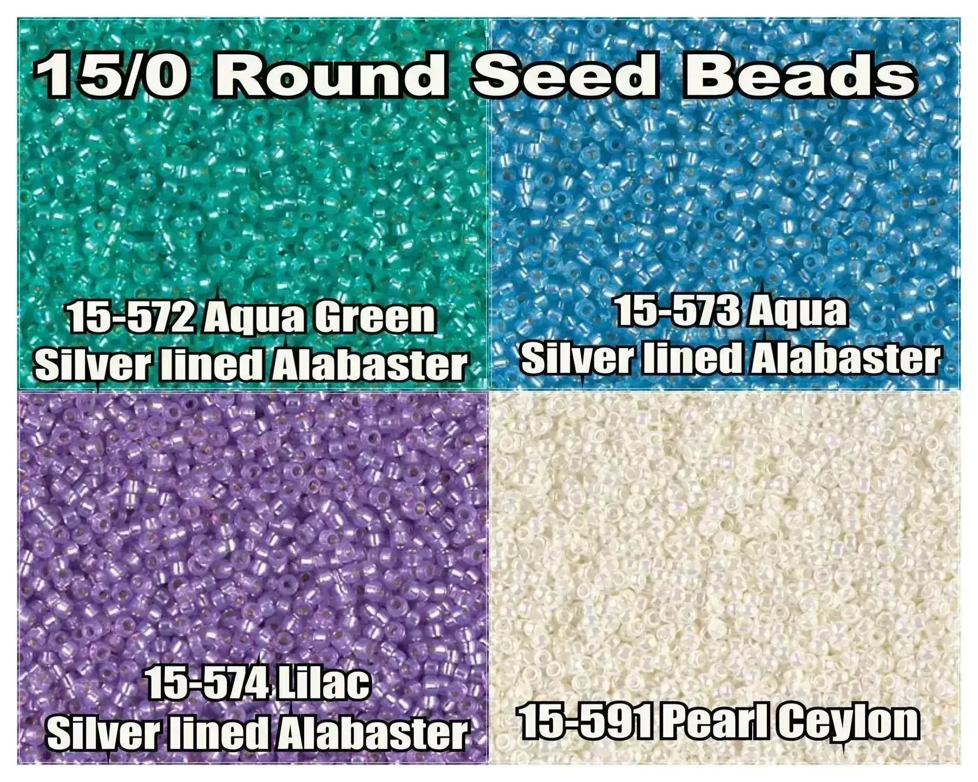 15/0 Miyuki Round Seed Beads 8.2g 15-0572, 15-0573, 15-0574, 15-0591 - The Argus Collection