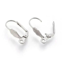 Monaco 11, 304 Stainless Steel Leverback Earrings with Leaf Front in 2 Finishes - The Argus Collection