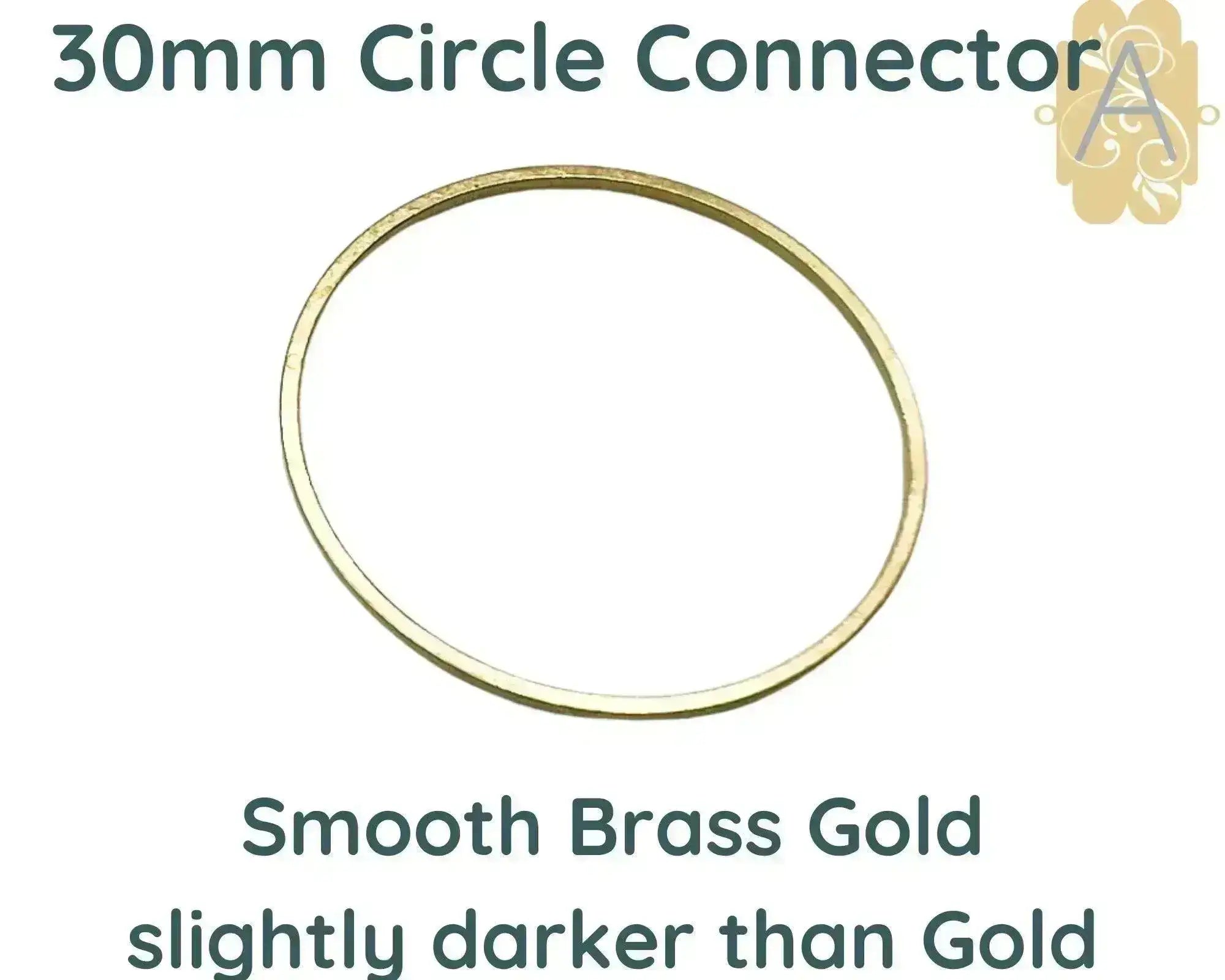 Circle Connector, 30mm, Smooth or Textured in 6 Finishes - The Argus Collection