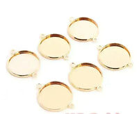 Cabochon Settings or Bezel Cup, 8mm (4 Pcs) Double Loop - The Argus Collection