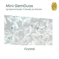 Mini Gemduo Beads, 5g., Crystal Collection, 4 Finishes - The Argus Collection