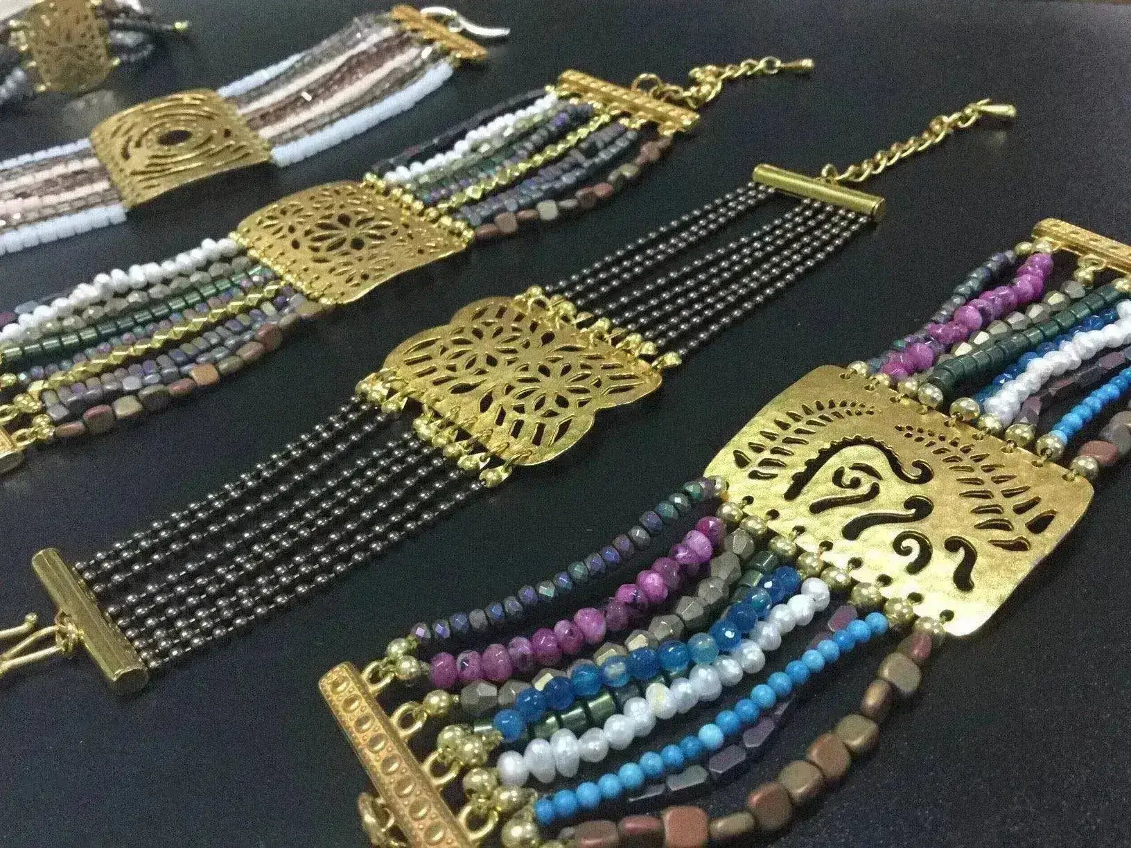 Galactic, Hammered 11-Strand Bracelet Connectors in 2 Finishes - The Argus Collection