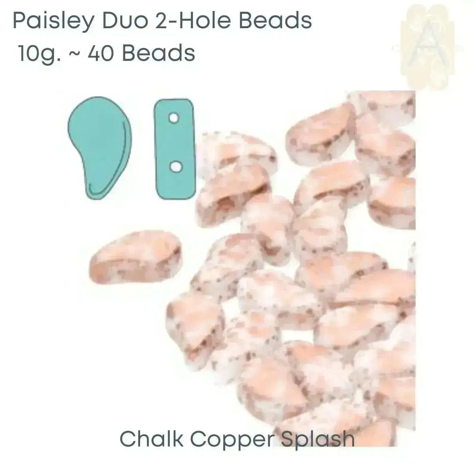 Paisleyduo Beads, 10g, Chalk Collection - The Argus Collection