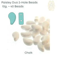 Paisleyduo Beads, 10g, Chalk Collection - The Argus Collection