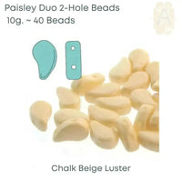 Paisleyduo Beads, 10g, Chalk Collection - The Argus Collection