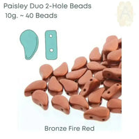 Paisleyduo Beads, 10g, Bronze-Rembrandt Collection - The Argus Collection