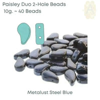 Paisleyduo Beads, 10g, Metallic Collection - The Argus Collection