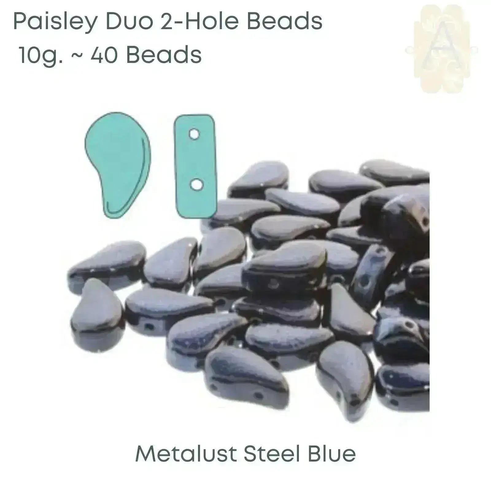 Paisleyduo Beads, 10g, Metallic Collection - The Argus Collection