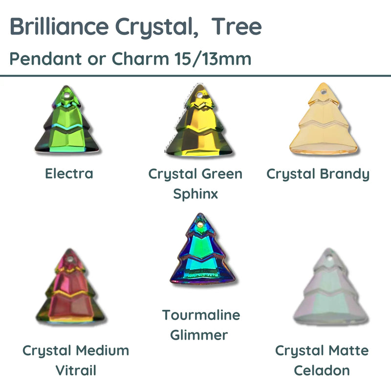 Brilliance Crystal, Christmas Tree Pendant or Charm - The Argus Collection