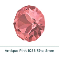 Crystal 1088 Chatons, 39ss, 8mm, Antique Pink by Brilliance (Austria), 2 Pcs. - The Argus Collection