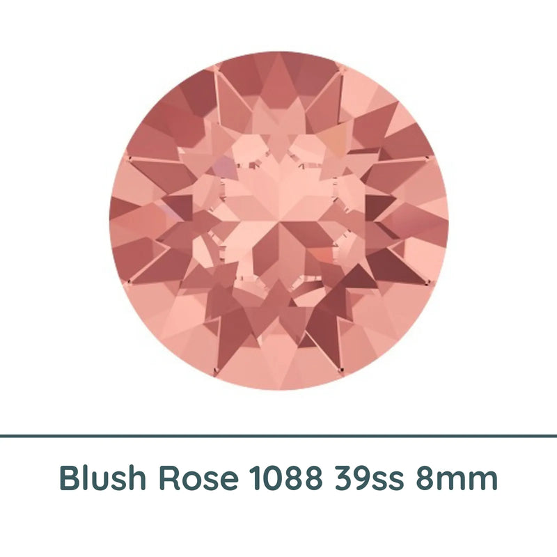 Crystal 1088 Chatons, 39ss, 8mm, Blush Rose by Brilliance (Austria), 2 Pcs. - The Argus Collection