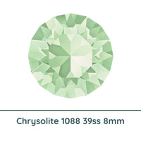 Crystal 1088 Chatons, 39ss, 8mm, Chrysolite by Brilliance (Austria), 2 Pcs. - The Argus Collection