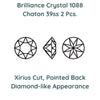 Crystal 1088 Chatons, 39ss, 8mm, Laguna by Brilliance (Austria) - The Argus Collection