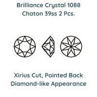 Crystal 1088 Chatons, 39ss, 8mm, Laguna by Brilliance (Austria) - The Argus Collection