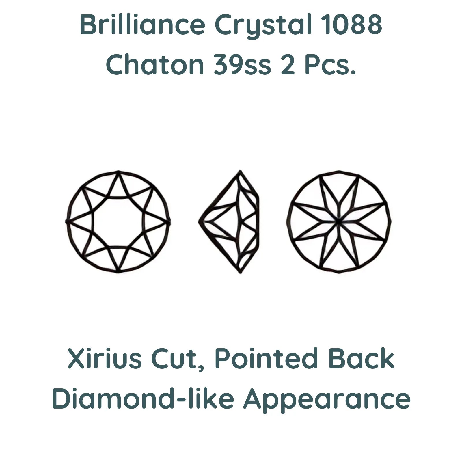 Crystal 1088 Chatons, 39ss, 8mm, Laguna by Brilliance (Austria) - The Argus Collection