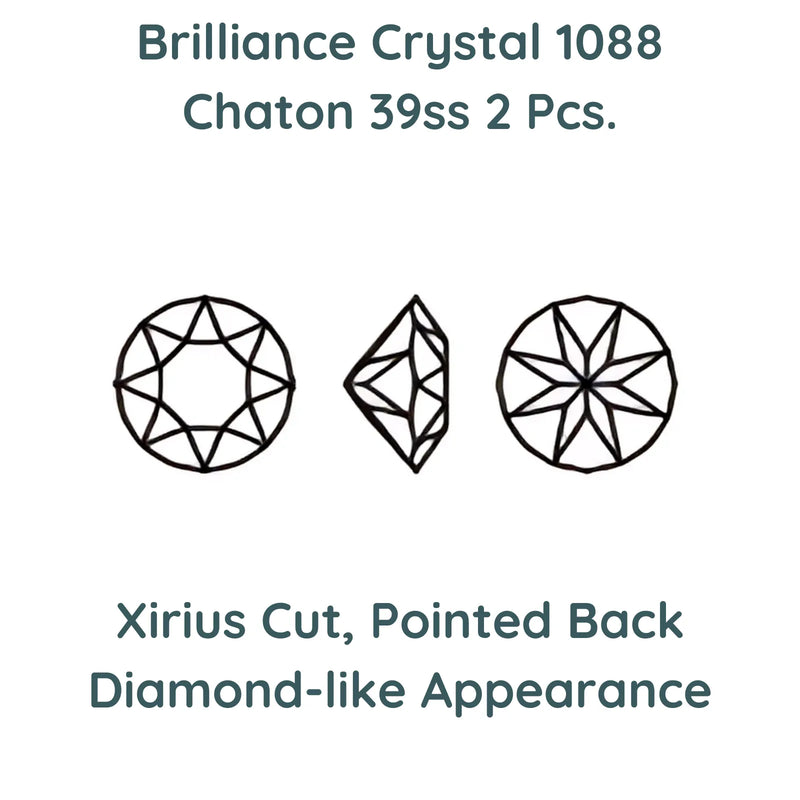 Crystal 1088 Chatons, 39ss, 8mm, Laguna by Brilliance (Austria) - The Argus Collection