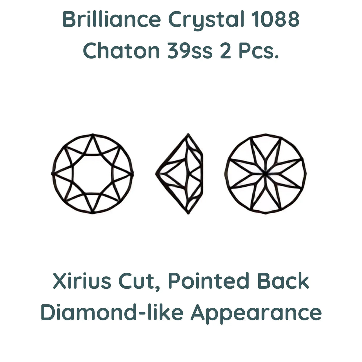 Crystal 1088 Chatons, 39ss, 8mm, Emerald by Brilliance (Austria) - The Argus Collection