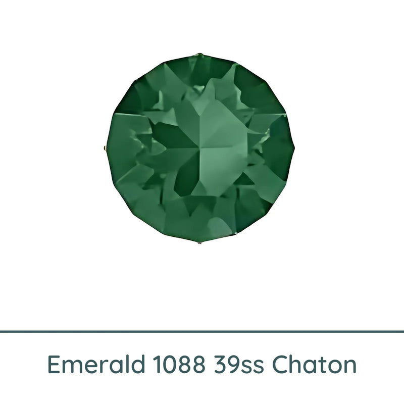 Crystal 1088 Chatons, 39ss, 8mm, Emerald by Brilliance (Austria) - The Argus Collection