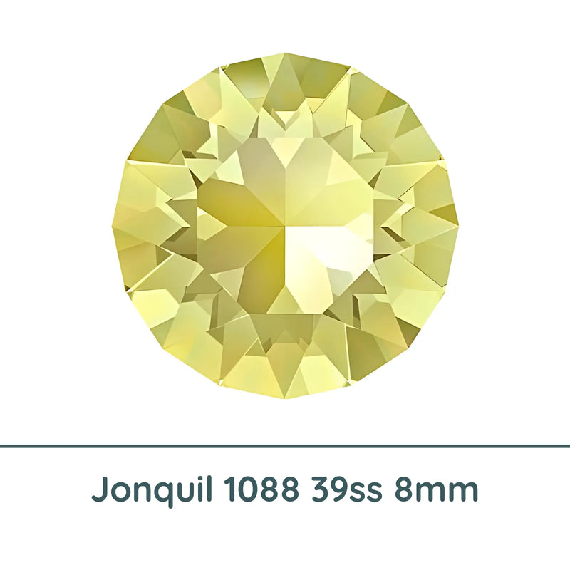 Crystal 1088 Chatons, 39ss, 8mm, Jonquil by Brilliance (Austria), 2 Pcs. - The Argus Collection