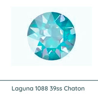 Crystal 1088 Chatons, 39ss, 8mm, Laguna by Brilliance (Austria) - The Argus Collection