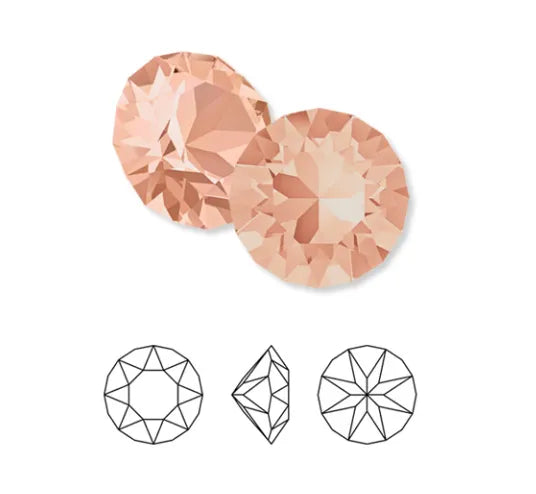 Crystal 1088 Chatons, 39ss, 8mm, Light Peach by Brilliance (Austria) - The Argus Collection