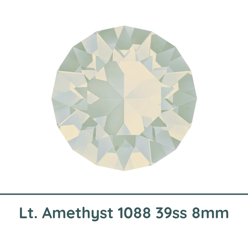 Crystal 1088 Chatons, 39ss, 8mm, Light Grey Opal by Brilliance (Austria), 2 Pcs. - The Argus Collection