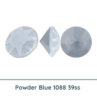 Crystal 1088 Chatons, 39ss, 8mm, Powder Blue by Brilliance (Austria) - The Argus Collection