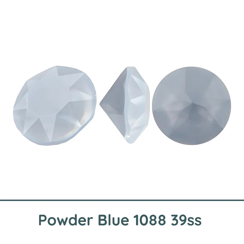 Crystal 1088 Chatons, 39ss, 8mm, Powder Blue by Brilliance (Austria) - The Argus Collection