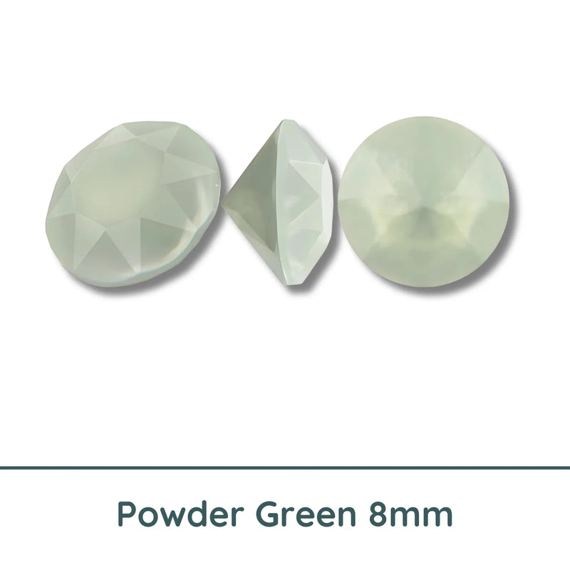Crystal 1088 Chatons, 39ss, 8mm, Powder Green by Brilliance (Austria) - The Argus Collection