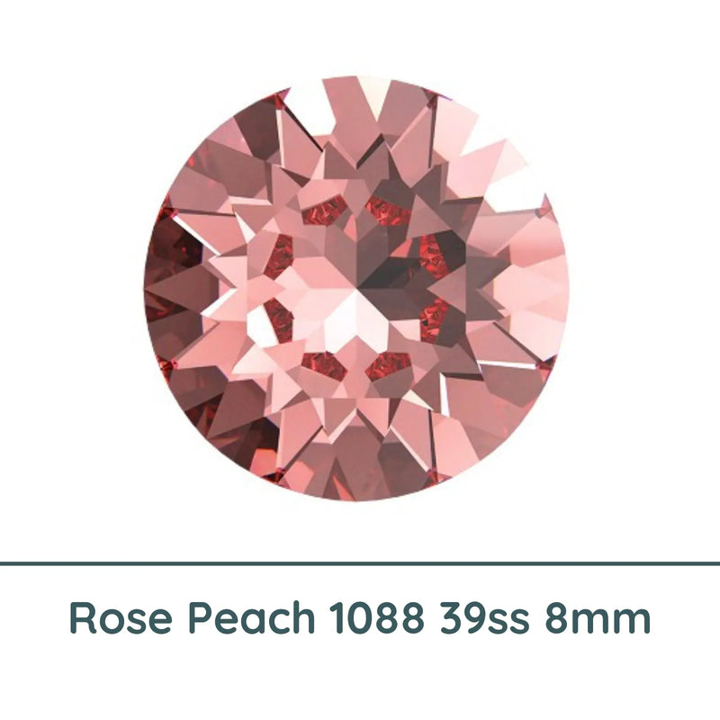 Crystal 1088 Chatons, 39ss, 8mm, Rose Peach by Brilliance (Austria), 2 Pcs. - The Argus Collection