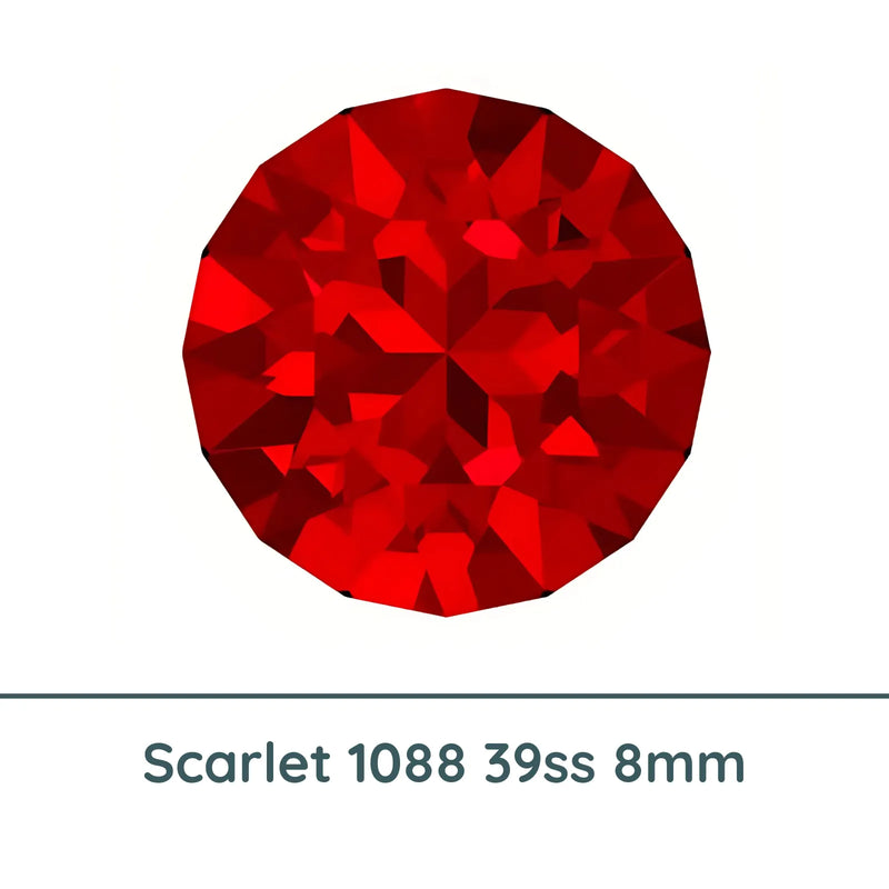 Crystal 1088 Chatons, 39ss, 8mm, Scarlet by Brilliance (Austria), 2 Pcs. - The Argus Collection