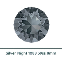 Crystal 1088 Chatons, 39ss, 8mm, Silver Night by Brilliance (Austria), 2 Pcs. - The Argus Collection