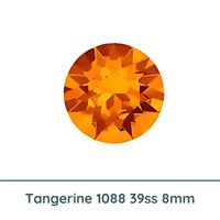 Crystal 1088 Chatons, 39ss, 8mm, Tangerine by Brilliance (Austria), 2 Pcs - The Argus Collection