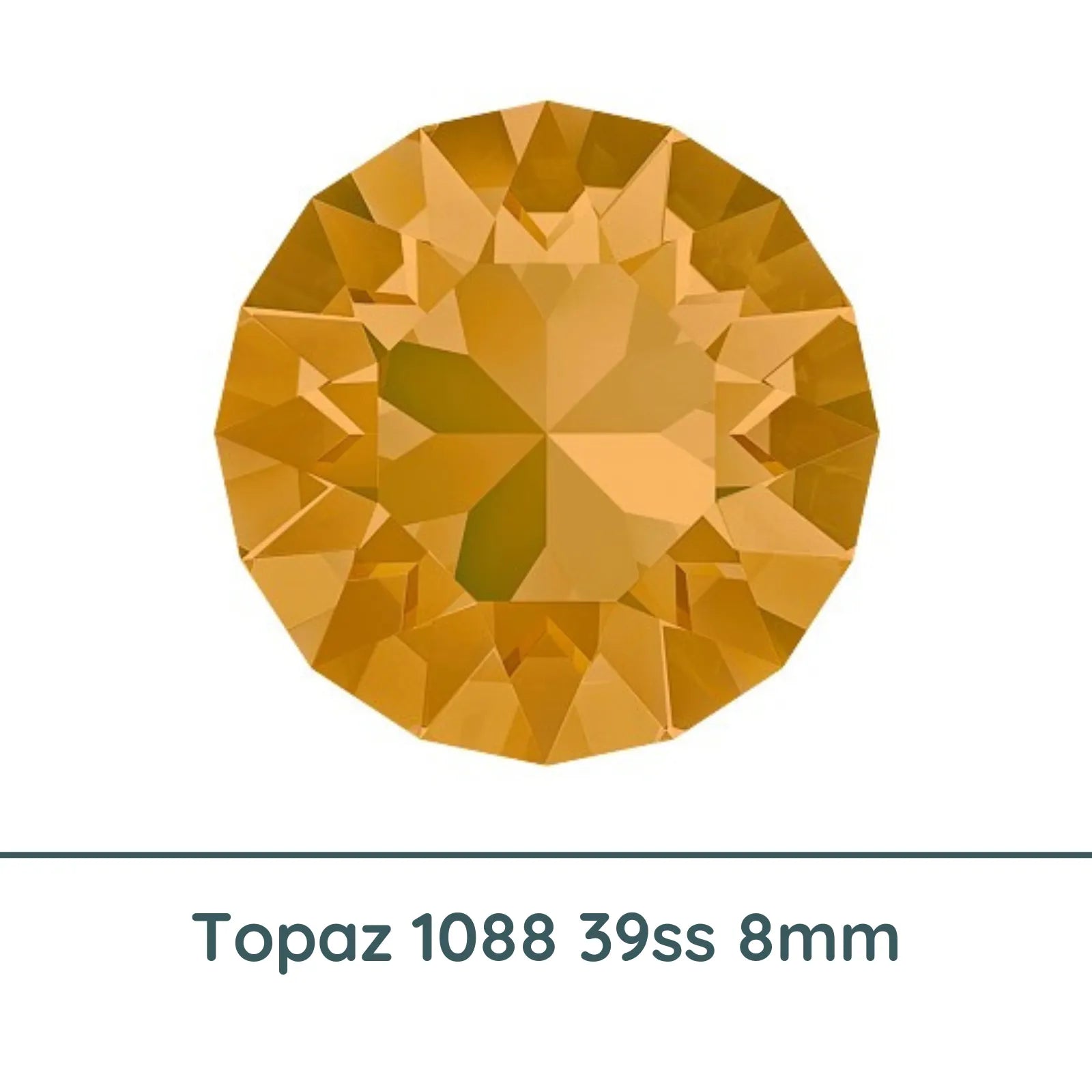 Crystal 1088 Chatons, 39ss, 8mm, Topaz by Brilliance (Austria), 2 Pcs. - The Argus Collection