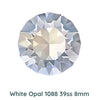 Crystal 1088 Chatons, 39ss, 8mm, White Opal by Brilliance (Austria), 2 Pcs - The Argus Collection