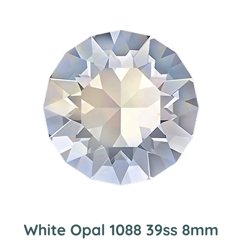 Crystal 1088 Chatons, 39ss, 8mm, White Opal by Brilliance (Austria), 2 Pcs - The Argus Collection