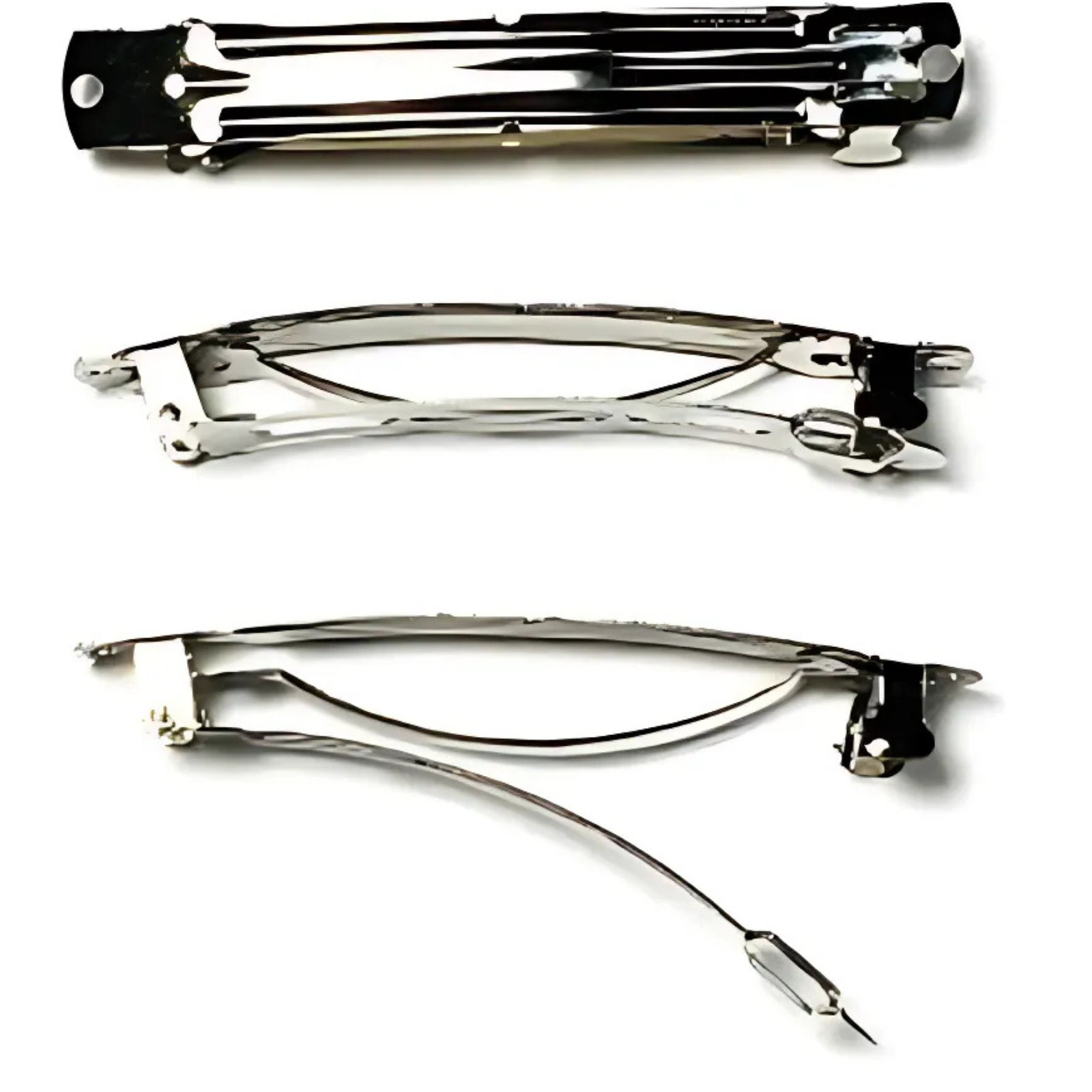 Barrette Blanks, 8 or 10cm, 5 Sets, Silver