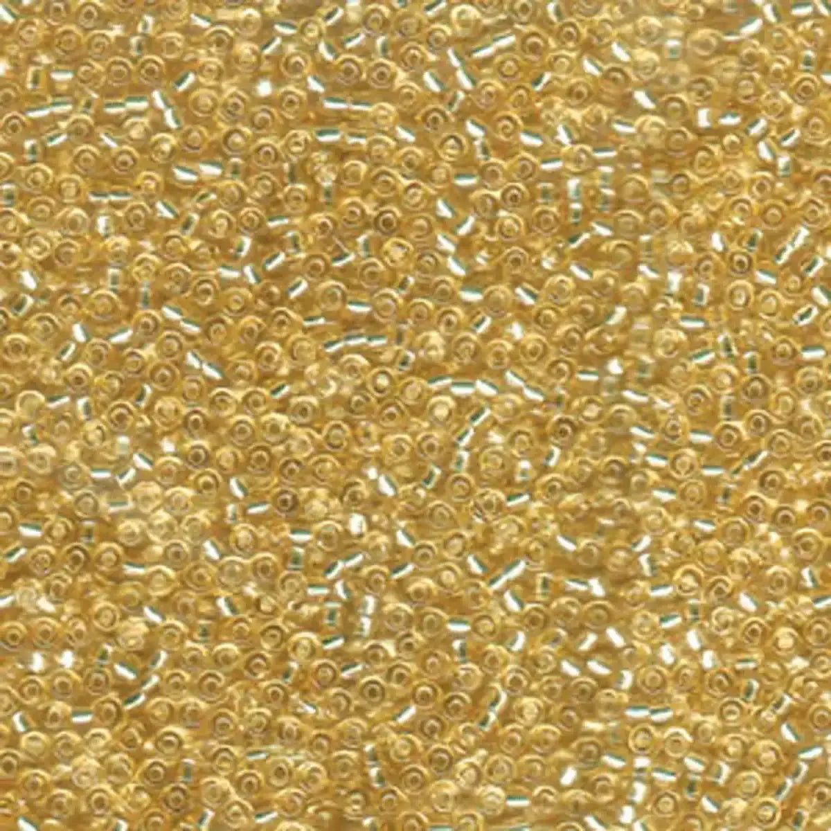 Close-up of gold beads with a slight sheen