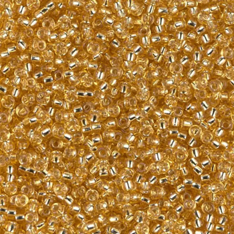 Miyuki 11/0 Seed Beads, 11-003, Silver Lined Gold, 10g - The Argus Collection
