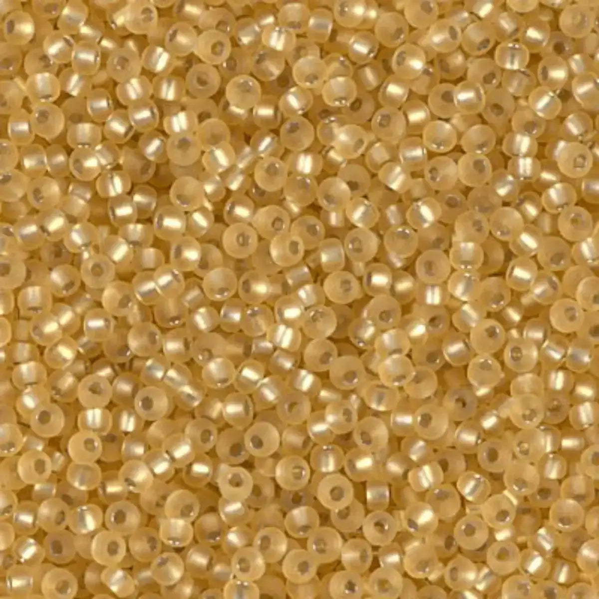 Miyuki 11/0 Seed Beads, 11-003F, Matte Silver Lined Gold, 10g - The Argus Collection