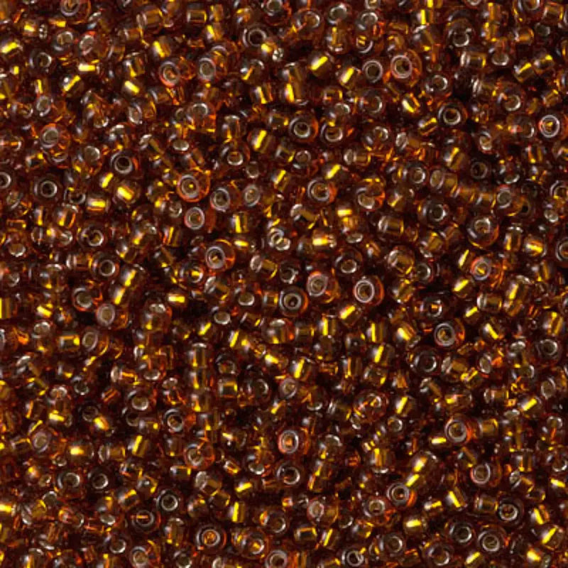 Miyuki 11/0 Seed Beads, 11-005, Silver Lined Dark Topaz, 10g - The Argus Collection