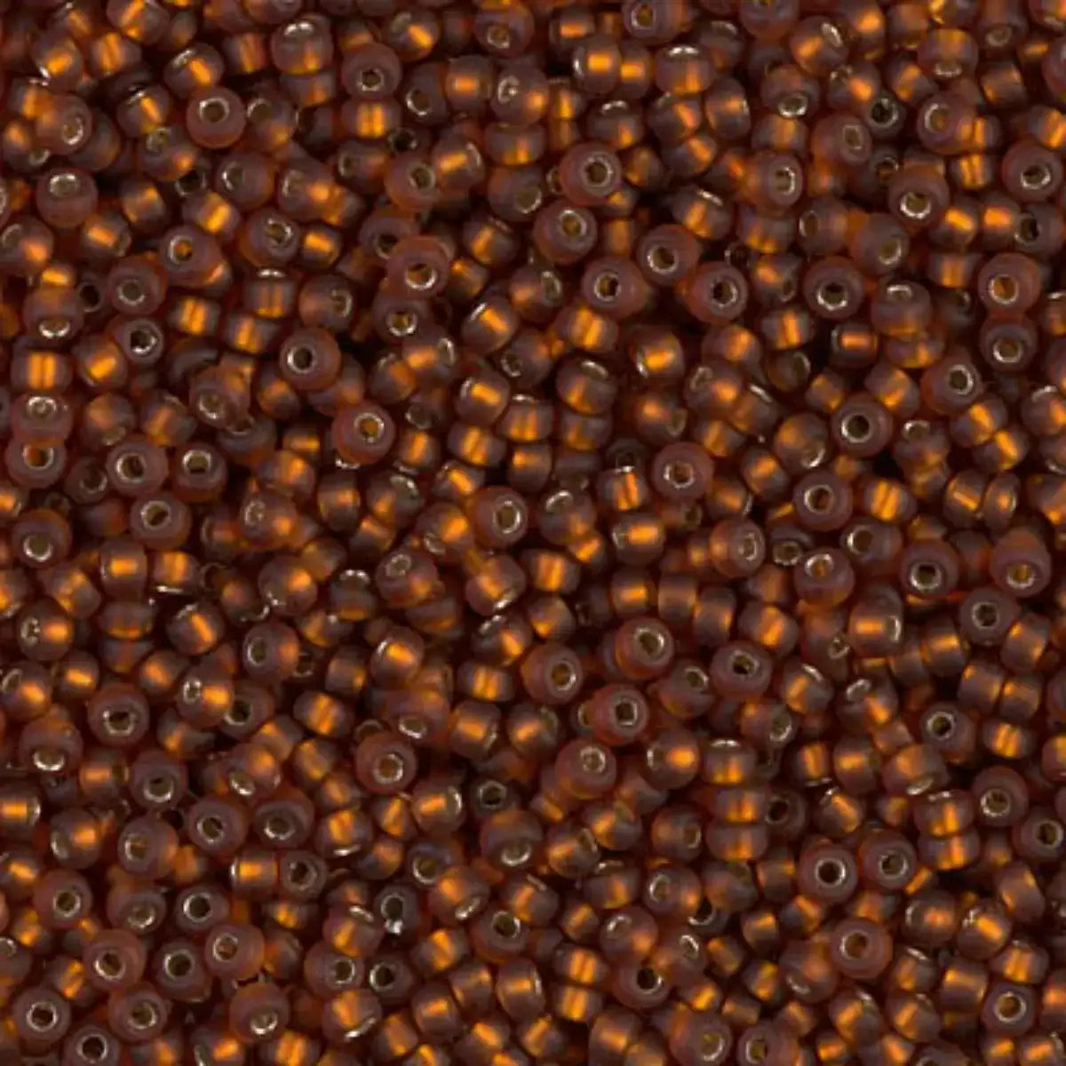Miyuki 11/0 Seed Beads, 11-005F, Matte Silver Lined Dark Topaz, 10g - The Argus Collection