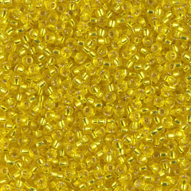 Miyuki 11/0 Seed Beads, 11-006, Silver Lined Yellow, 10g - The Argus Collection