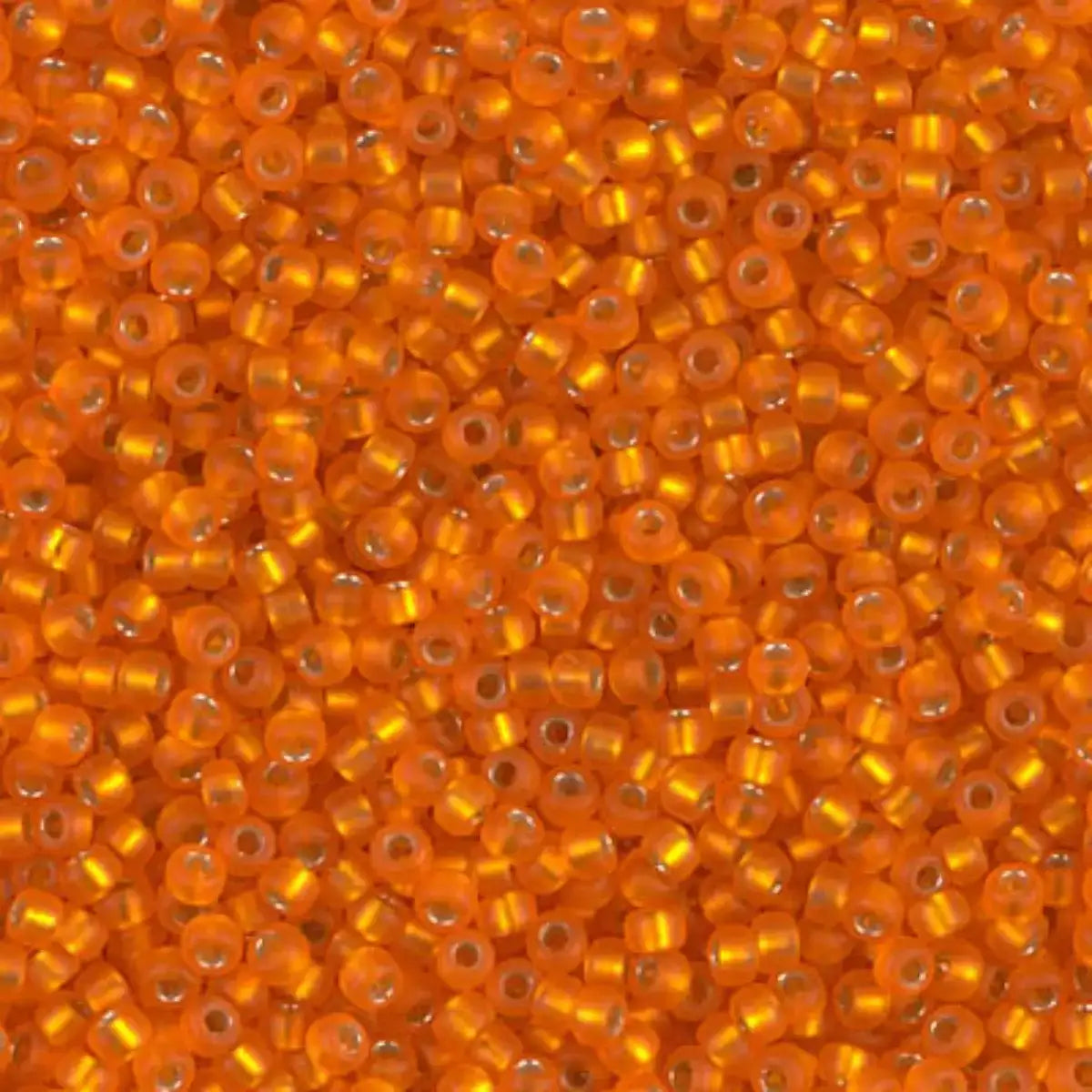 Miyuki 11/0 Seed Beads, 11-008F, Matte Silver Lined Orange, 10g - The Argus Collection