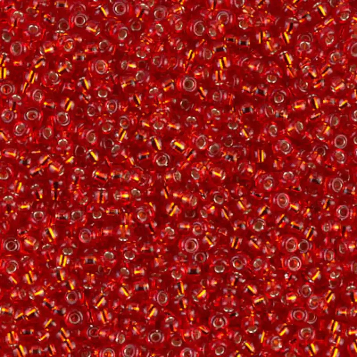 Miyuki 11/0 Seed Beads, 11-010, Silver Lined Flame Red, 10g - The Argus Collection