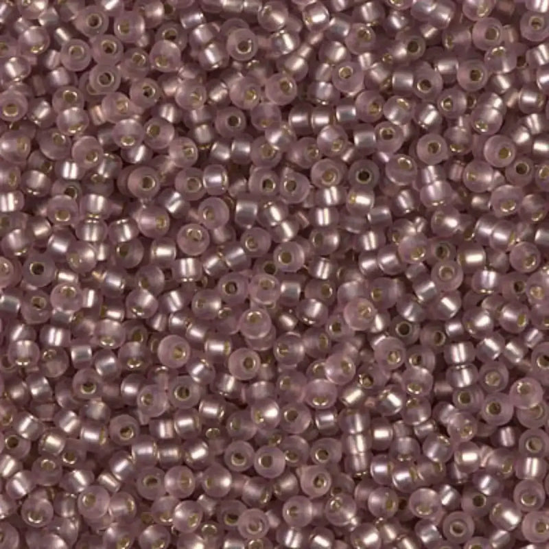 Miyuki 11/0 Seed Beads, 11-012F, Matte Silver Lined Smoky Amethyst, 10g - The Argus Collection