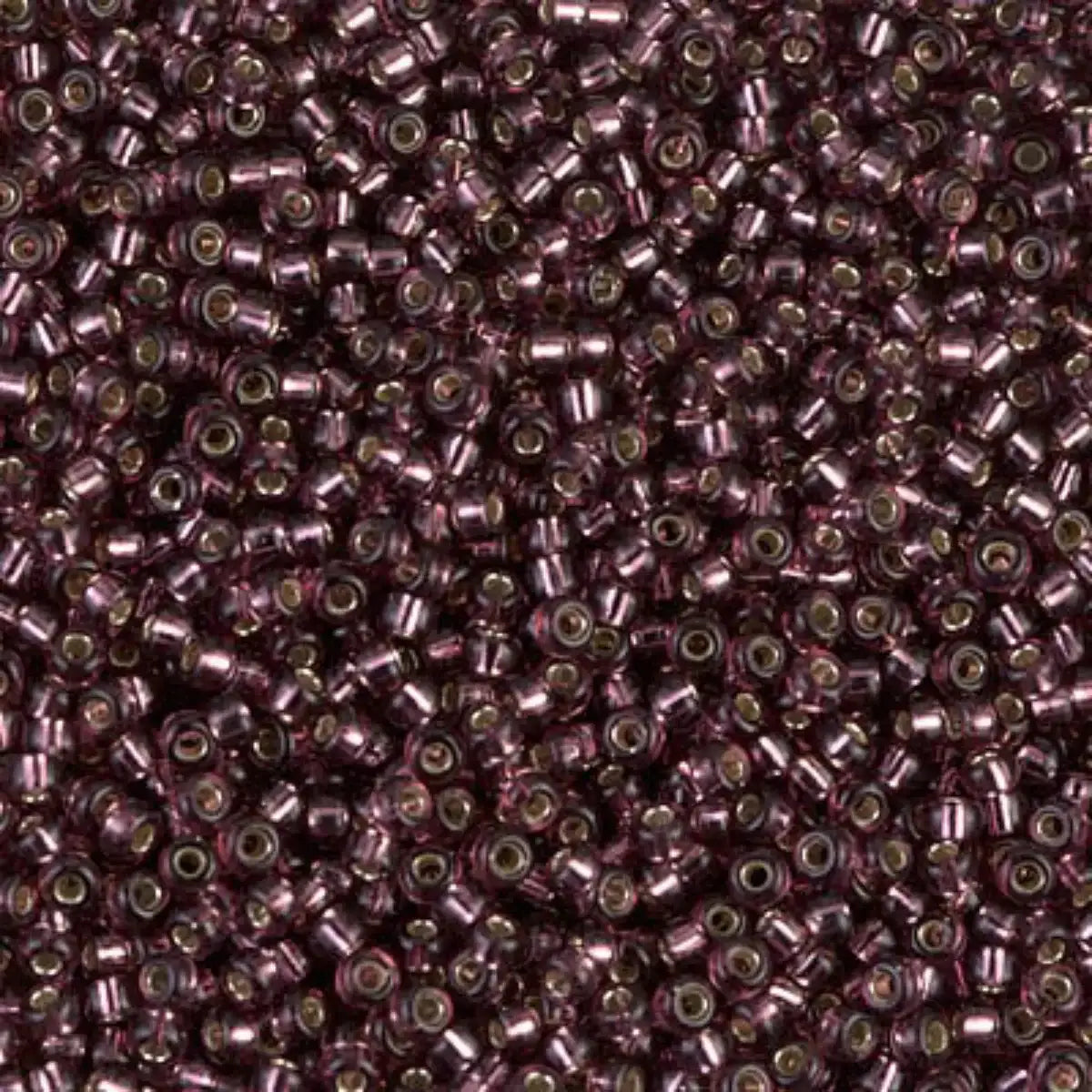 Miyuki 11/0 Seed Beads, 11-013, Silver Lined Dark Smoky Amethyst, 10g - The Argus Collection