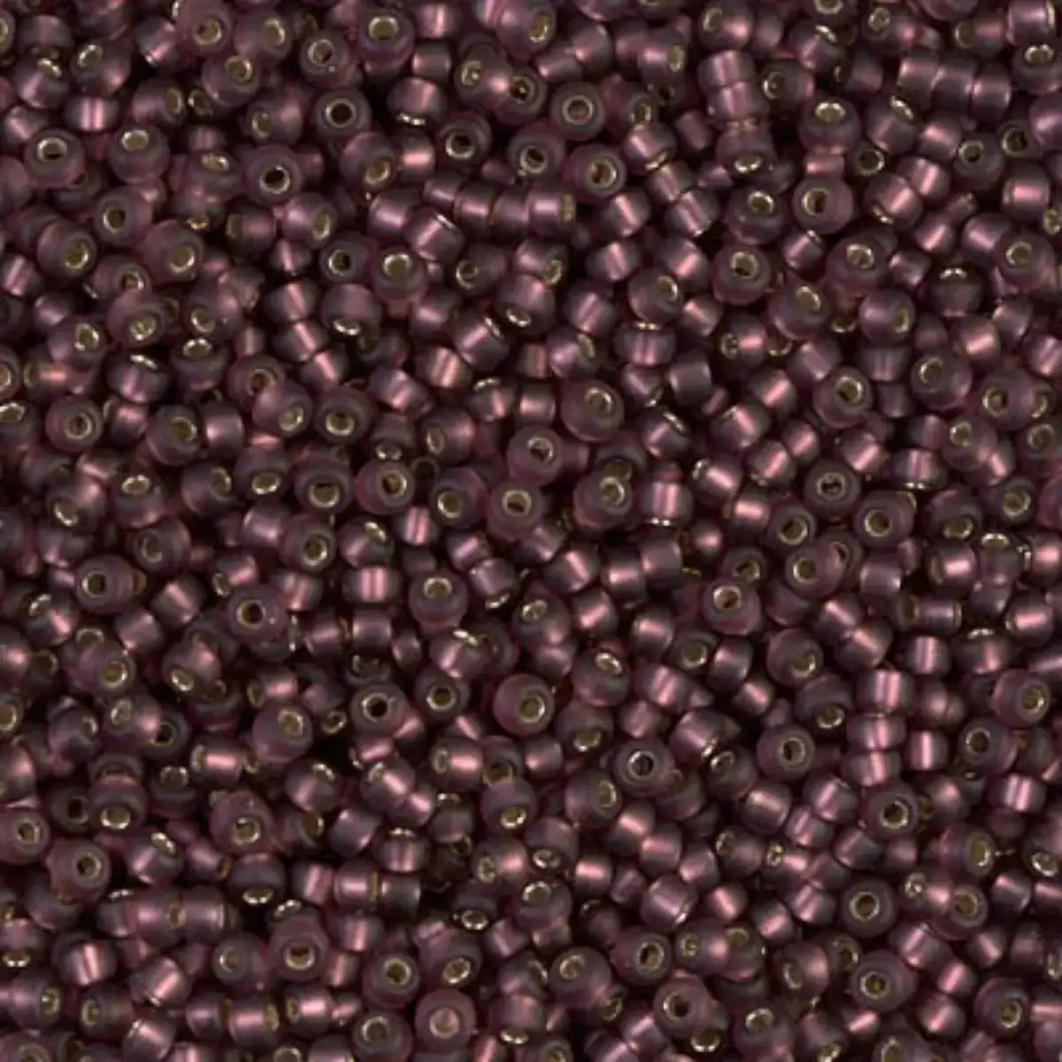 Miyuki 11/0 Seed Beads, 11-013F, Matte Silver Lined Dark Smoky Amethyst, 10g - The Argus Collection